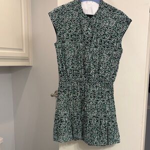 Rebecca Minkoff Black and Green Floral Mini Dress
